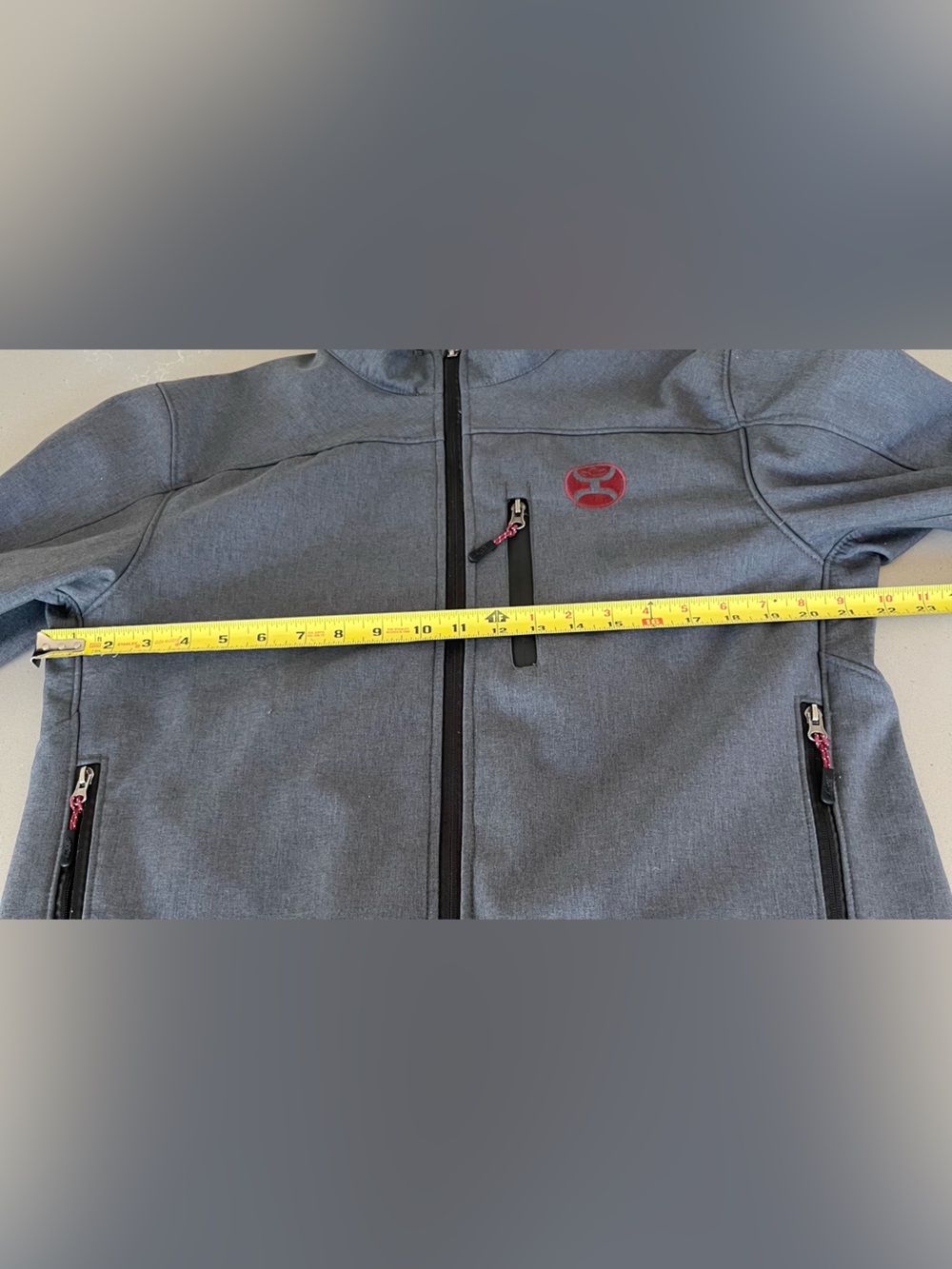 Hooey Softshell Full Zip Fleece Lined Jacket Gray Red Men’s Size M - Picture 7 of 8